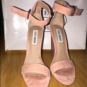 Steve Madden 5.5 Rose Pink chunky heel.
